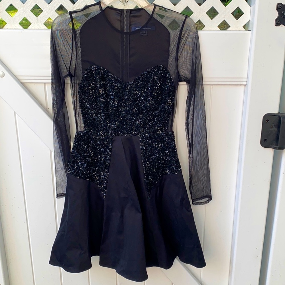 French connection black long sleeve dress size: 2